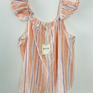 NWT Perch by Blu PepperTop Tank 2XL Linen Vertical Striped